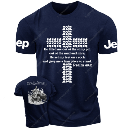 Religion Cross Jesus Bible Wheelmarks Psalm Jp T-Shirt