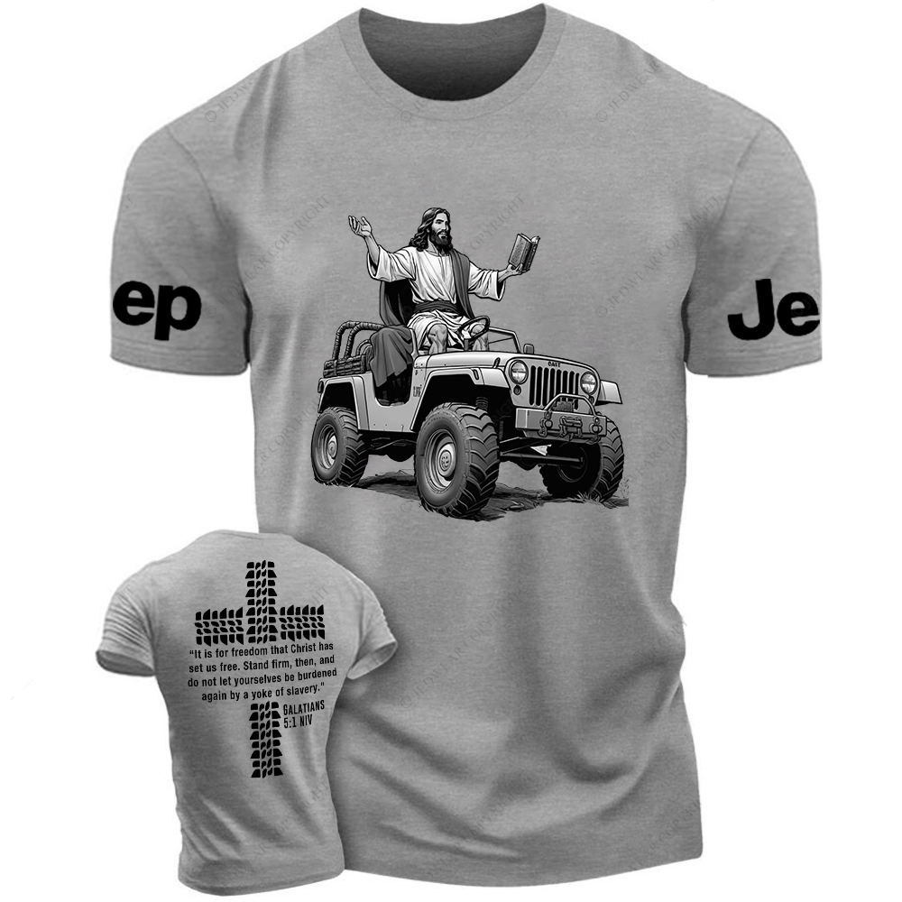Galatians 5:1 NIV Religion Cross Jesus Bible Wheelmarks Psalm Jp T-Shirt