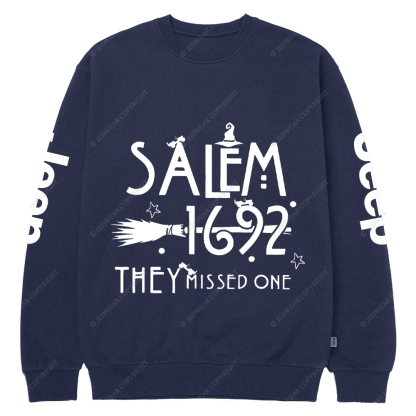 Salem 1692 Halloween Cap They Missed One Jp Crew Neck Sweatshirt