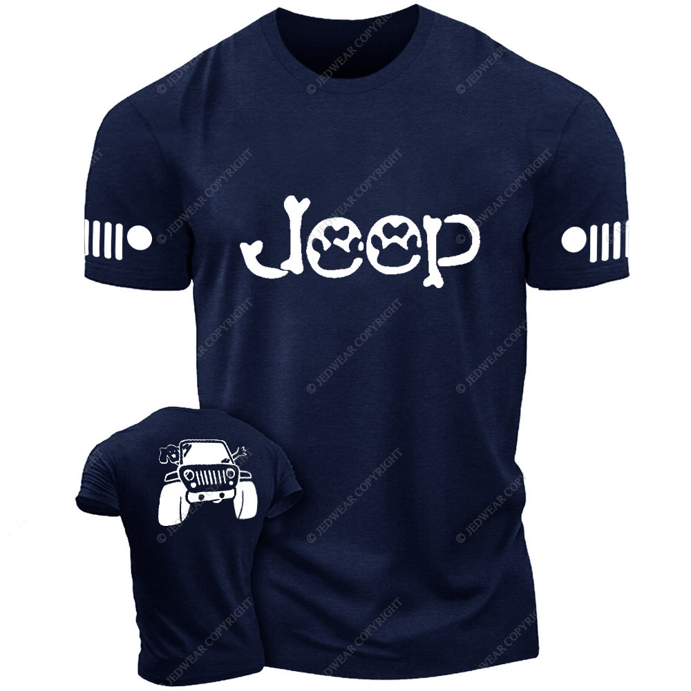 Dog And His Owner Waving From Car Jp T-Shirt