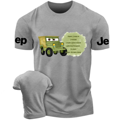 Sarge from Cars Mater And Lightning McQueen Cartoon Funny Jp T-Shirt