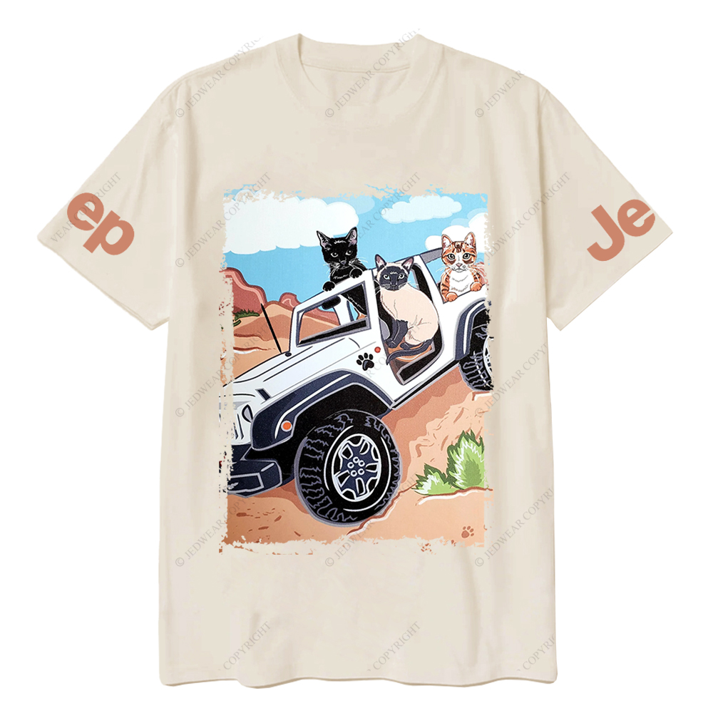 Funny Off-Road Cute Cartoon Cats Jp T-Shirt