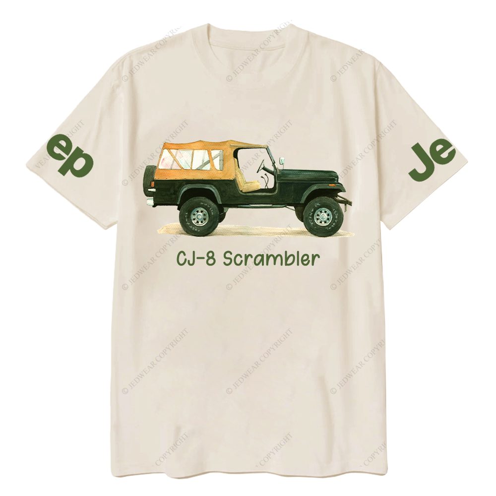 CJ-8 Scrambler Classic Willys Truck Cartoon Watercolor Jp T-Shirt
