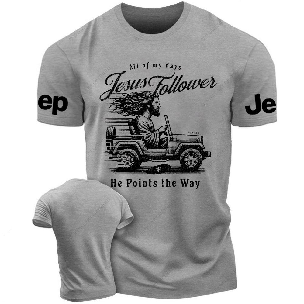 Follower Of Jesus Religion He Points The Way Jp T-Shirt