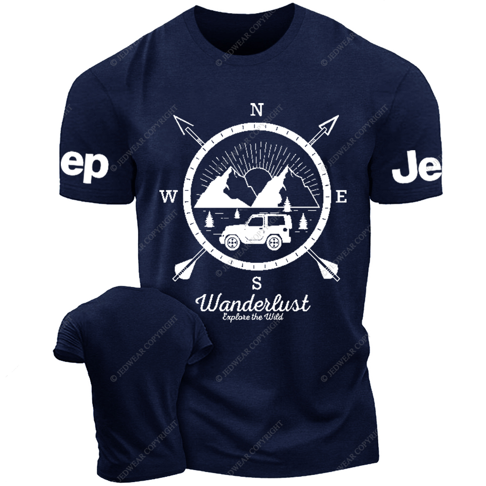 Wanderlust Explore Wild Silhouette Compass Jp T-Shirt