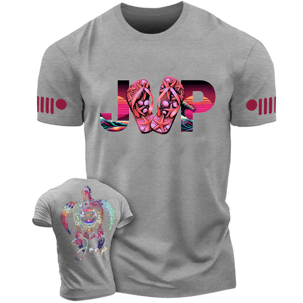 Colorful Summer Turtle Slippers Jp T-Shirt