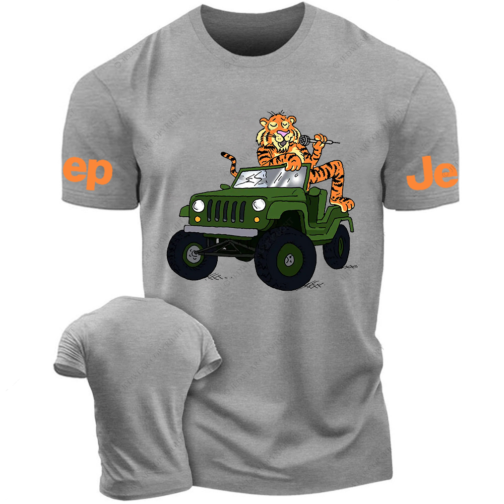 Cartoon Tiger Singing In The Car Jp T-Shirt