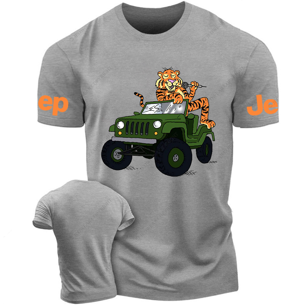 Cartoon Tiger Singing In The Car Jp T-Shirt