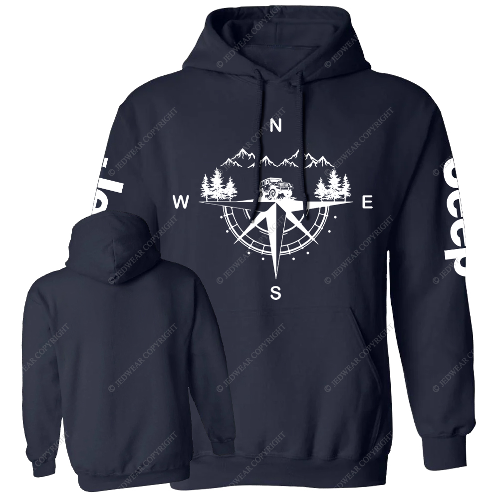 Compass Mountains And Trees Jp Casual Hoodie