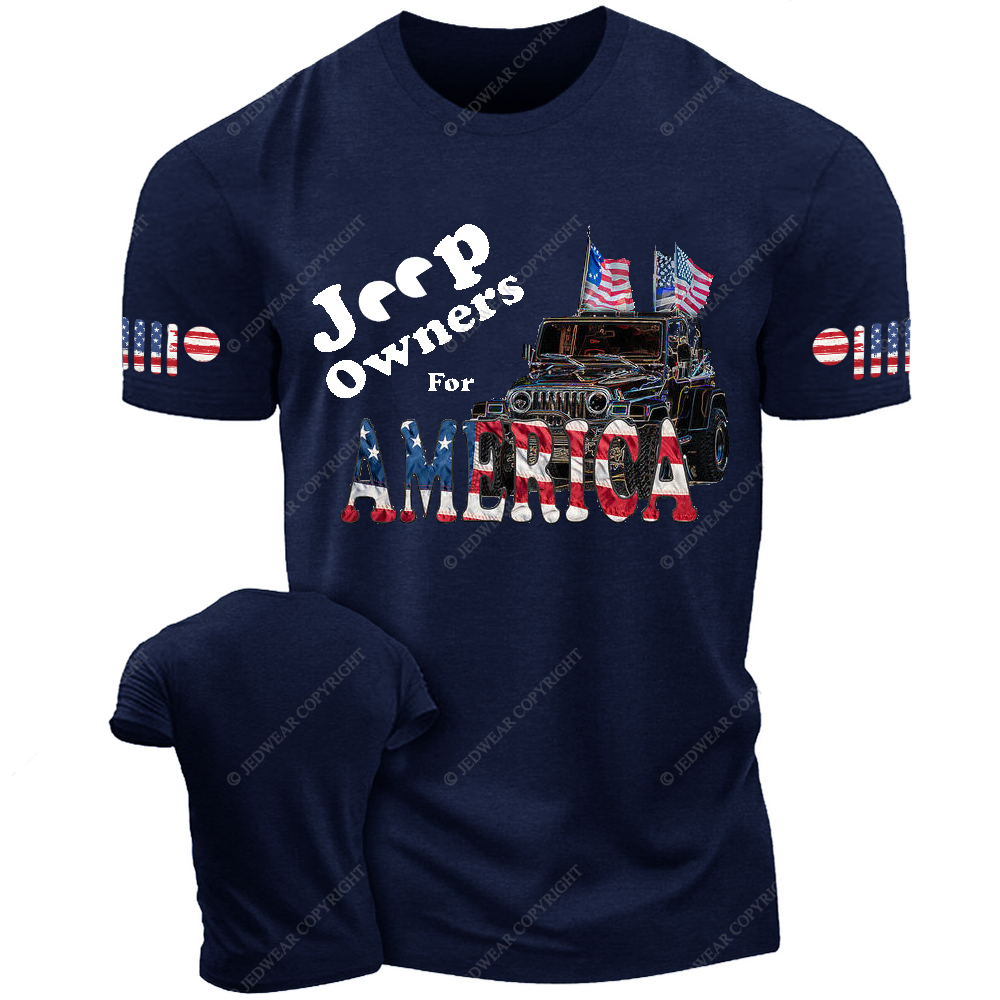 Jp Owners America Flag Art Print Jp T-Shirt