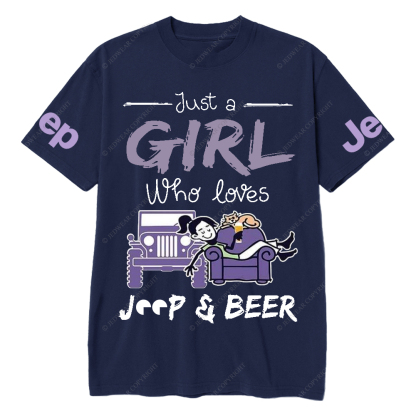 Just A Girl Who Loves Car And Beer Jp T-Shirt