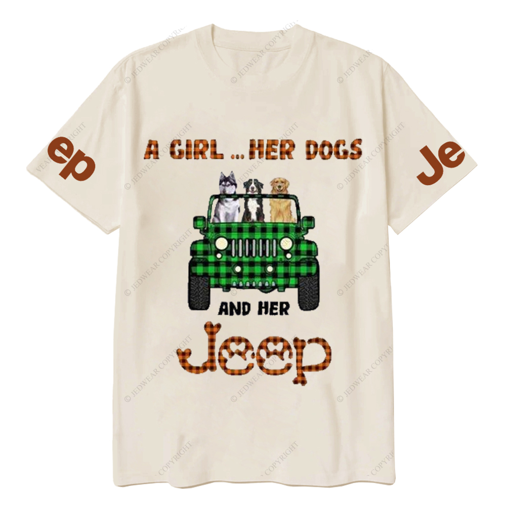 A Girl Her Dog And Her Car Jp T-Shirt