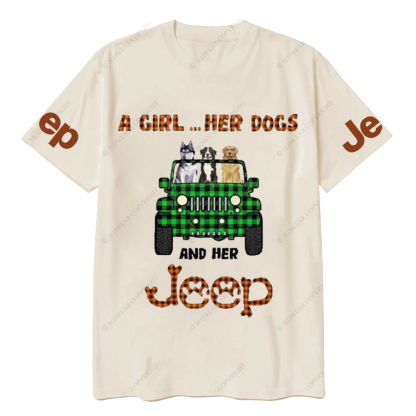 A Girl Her Dog And Her Car Jp T-Shirt