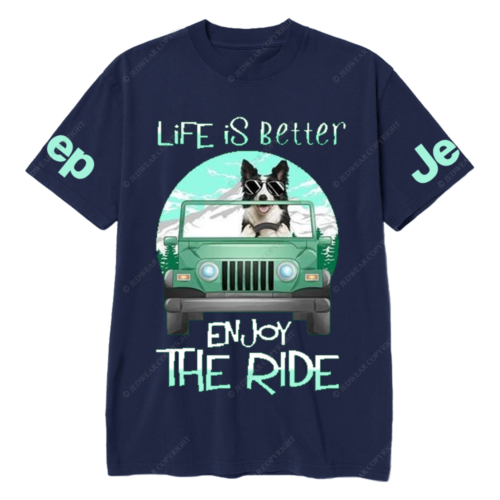 Husky Pet Dog Enjoy The Ride Life Is Better Jp T-Shirt