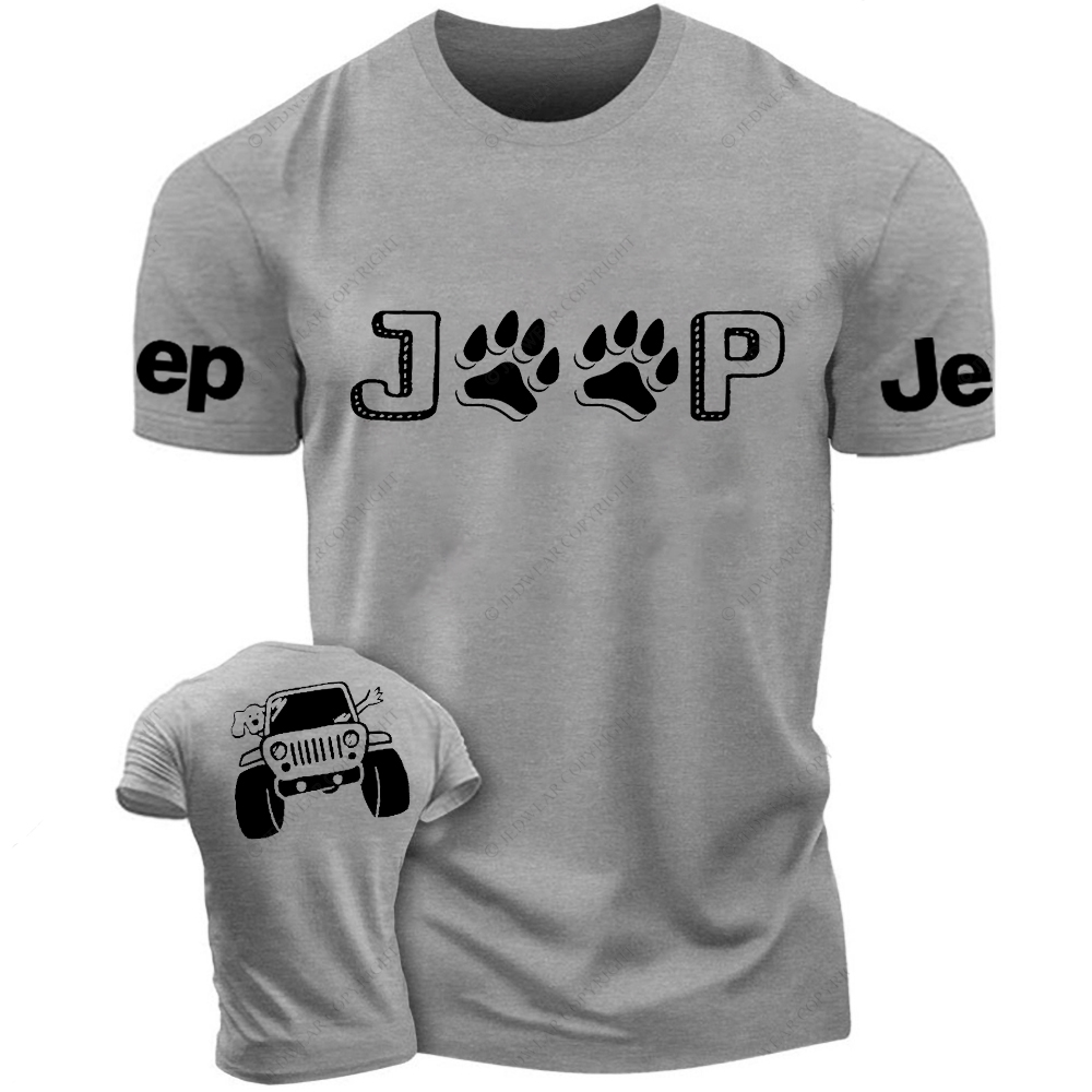 Dog And His Owner Waving From Car Jp T-Shirt