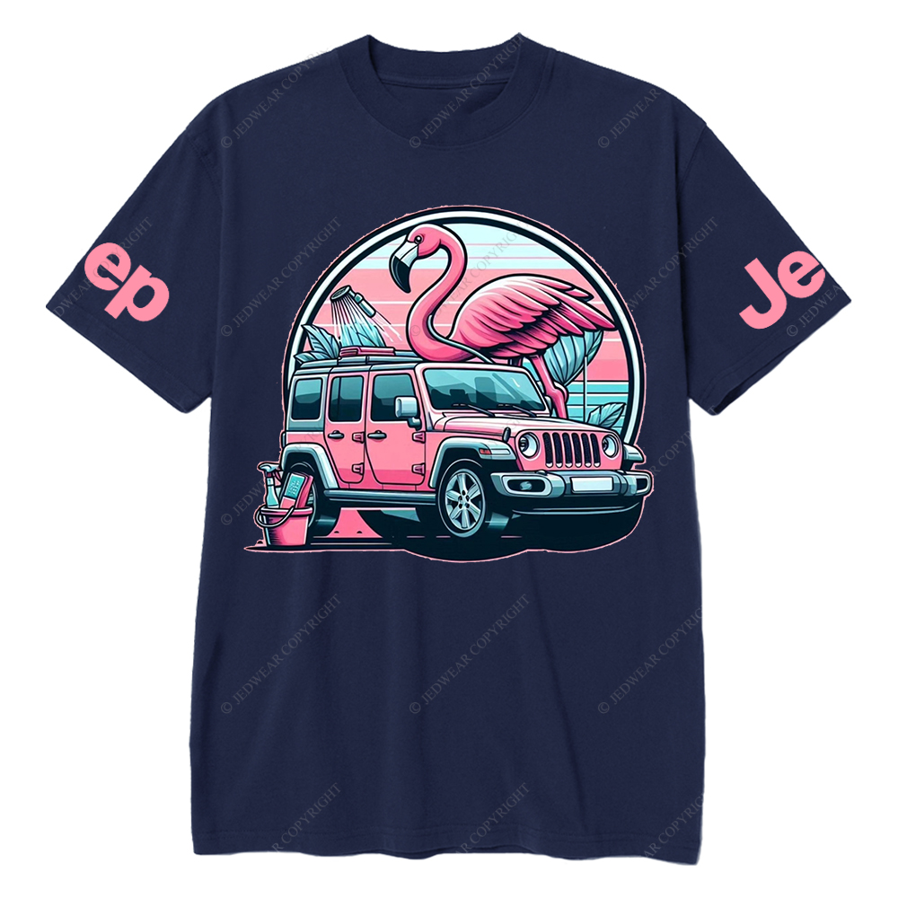Pink Car Flamingo Jp T-Shirt