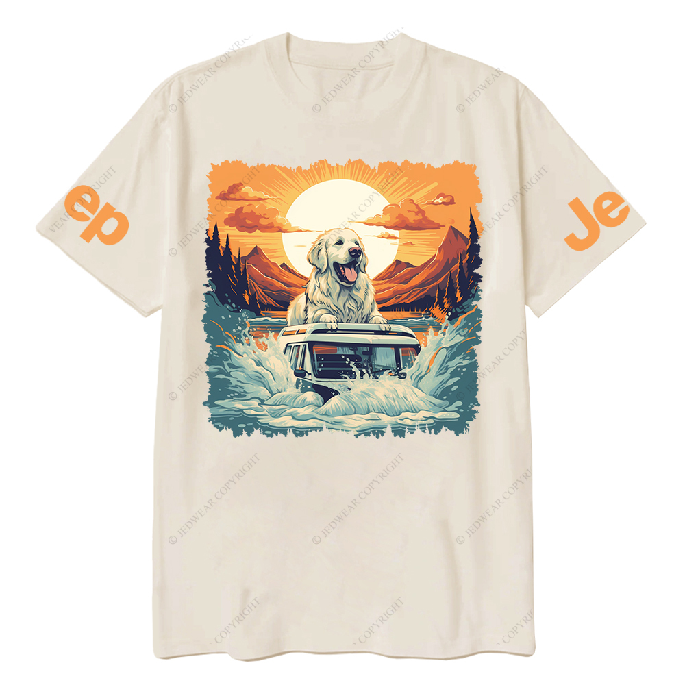 Pet Love Dog Sunset Wave Jp T-Shirt
