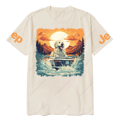 Pet Love Dog Sunset Wave Jp T-Shirt
