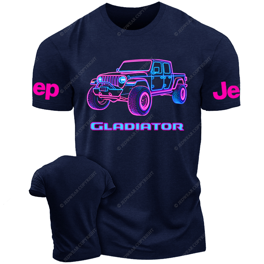 Colorful Neon Lines Off-Road Gladiator Jp T-Shirt