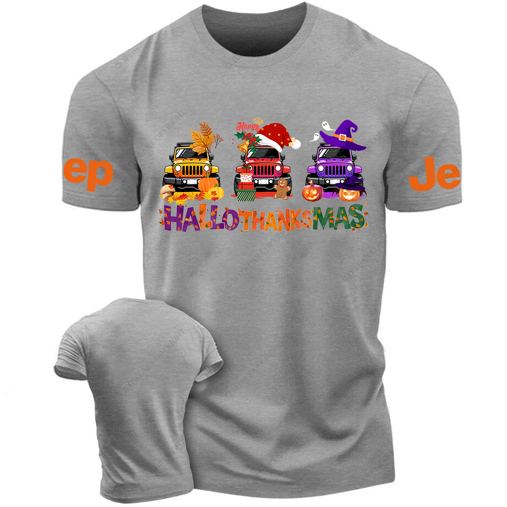 Happy Hallothanksmas Halloween Christmas Thanksgiving Jp T-Shirt