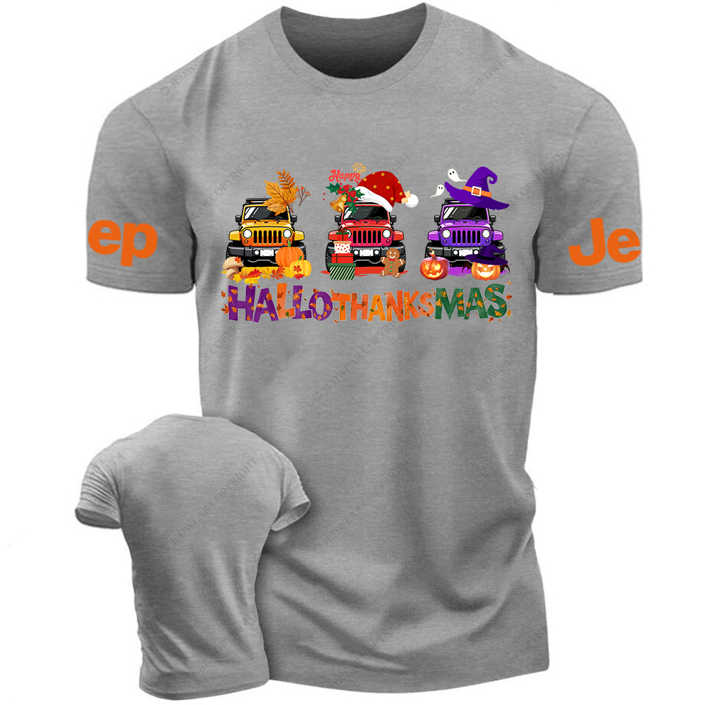 Happy Hallothanksmas Halloween Christmas Thanksgiving Jp T-Shirt