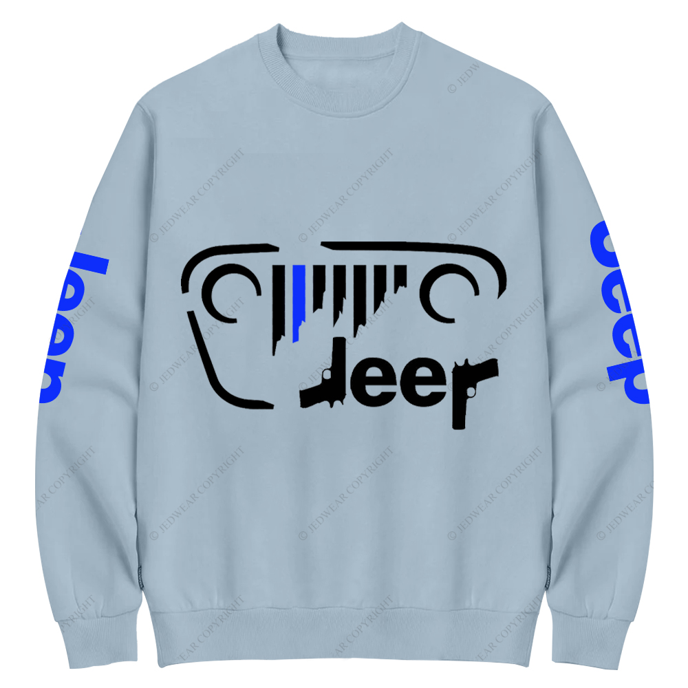 Police Cordon Gun The Blue Line Jp Crew Neck Sweatshirt