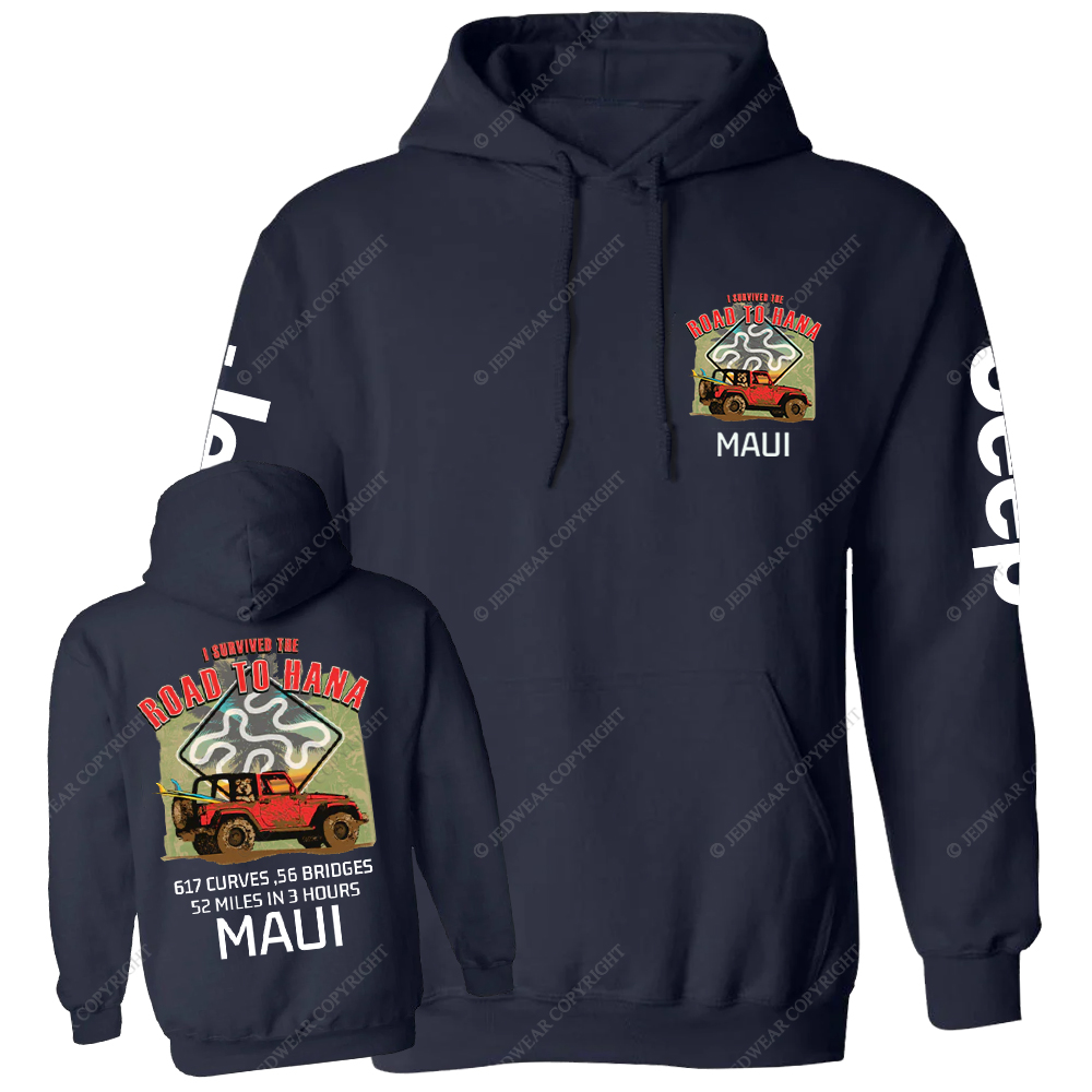 I Survived The Road To Hana Curves Jp Casual Hoodie