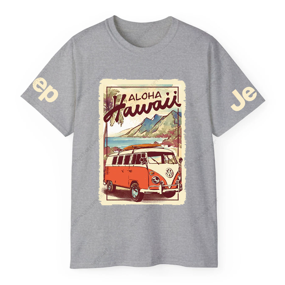 Hawaii Aloho  Mountains Water Palm Trees JP T-Shirt