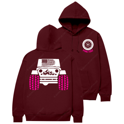 Pink Tire Offroad Adventure Jp Casual Hoodie