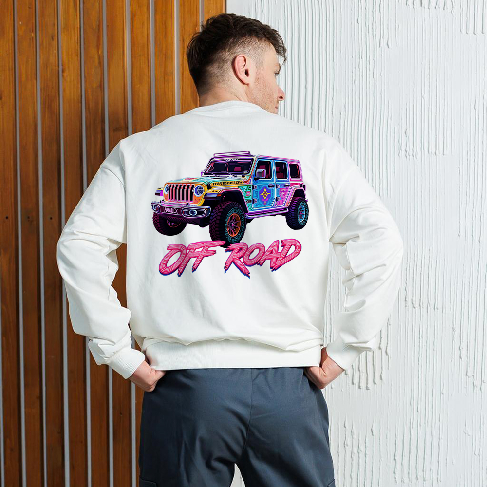 Colorful Neon Lines Jp Crew Neck Sweatshirt