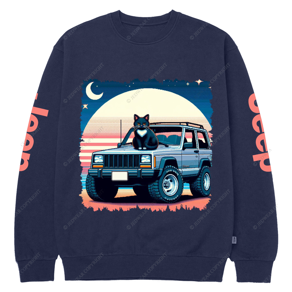 The Cat Sit On The Cherokee XJ Jp Casual Hoodie