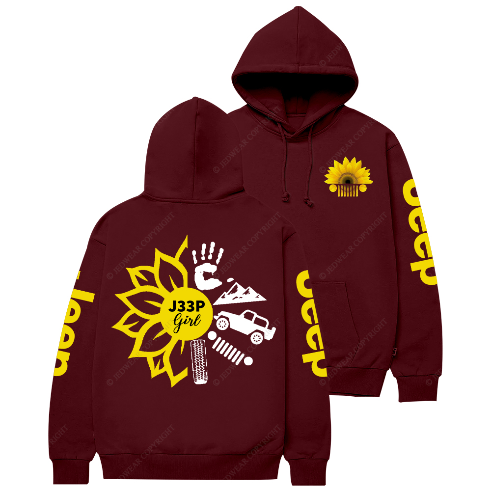 Sunflower Girl Tires Grill Jp Casual Hoodie