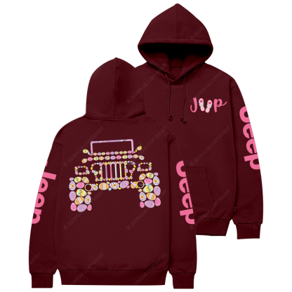 Cute Funny Beach Pink Car Jp Casual Hoodie