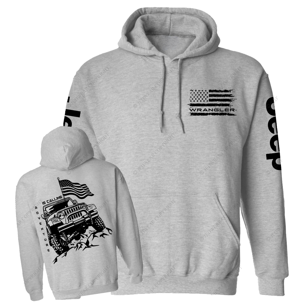Adventure Is Calling Wrangler Offroad 4x4 Jp Casual Hoodie