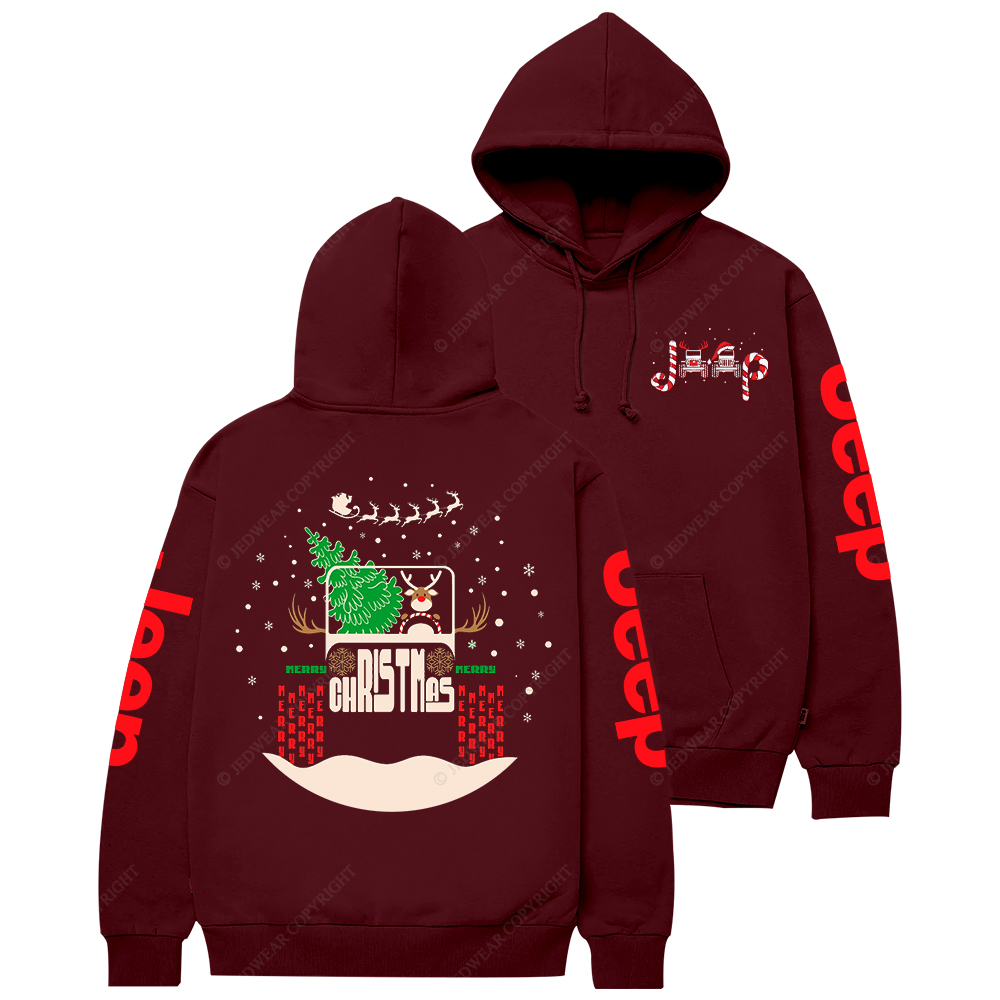 Reindeer Off Road Car Christmas Jp Casual Hoodie
