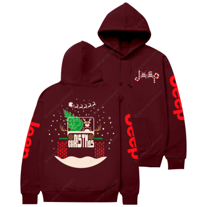 Reindeer Off Road Car Christmas Jp Casual Hoodie