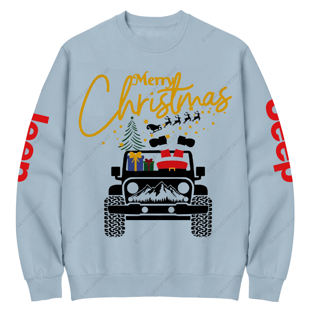 Merry Christmas Car Mountain Jp Crew Neck Sweatshirt