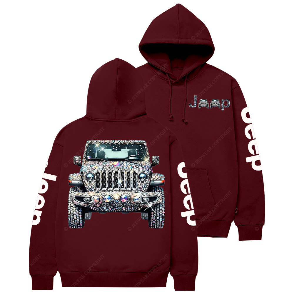 Bling Sparkle Rhinestone Car Glam Girl Jp Casual Hoodie