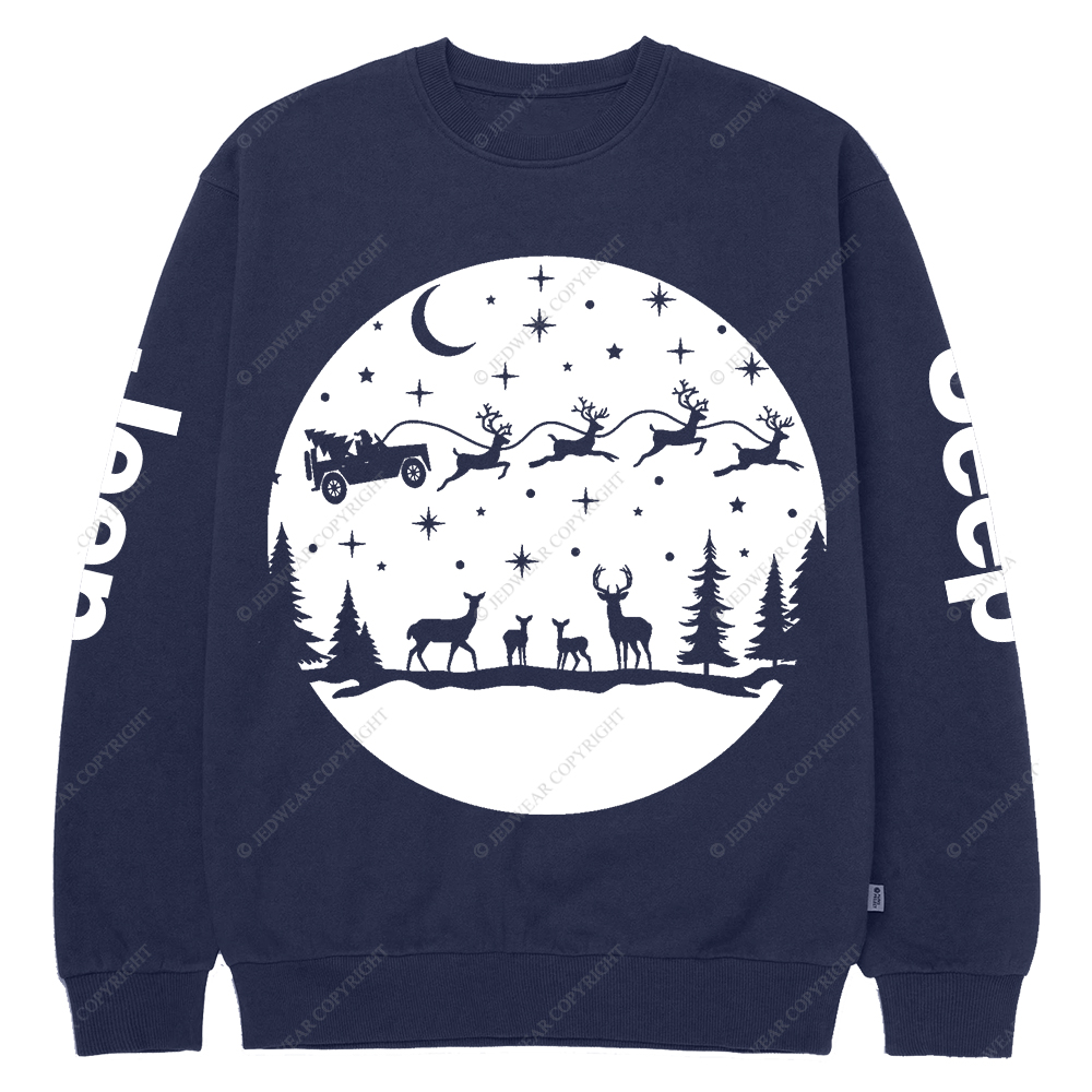 Santa Off Road Christmas 4x4 Jp Crew Neck Sweatshirt