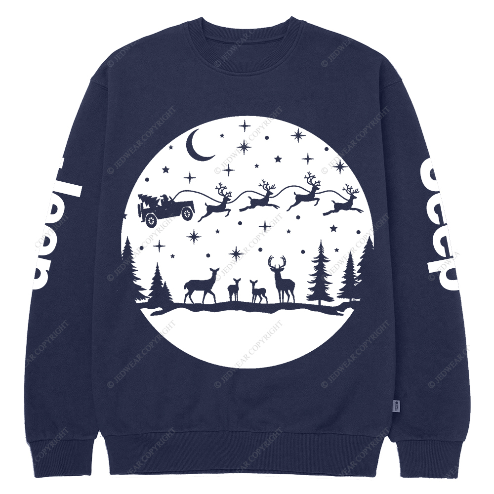Santa Off Road Christmas 4x4 Jp Crew Neck Sweatshirt