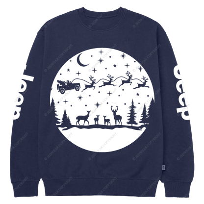Santa Off Road Christmas 4x4 Jp Crew Neck Sweatshirt