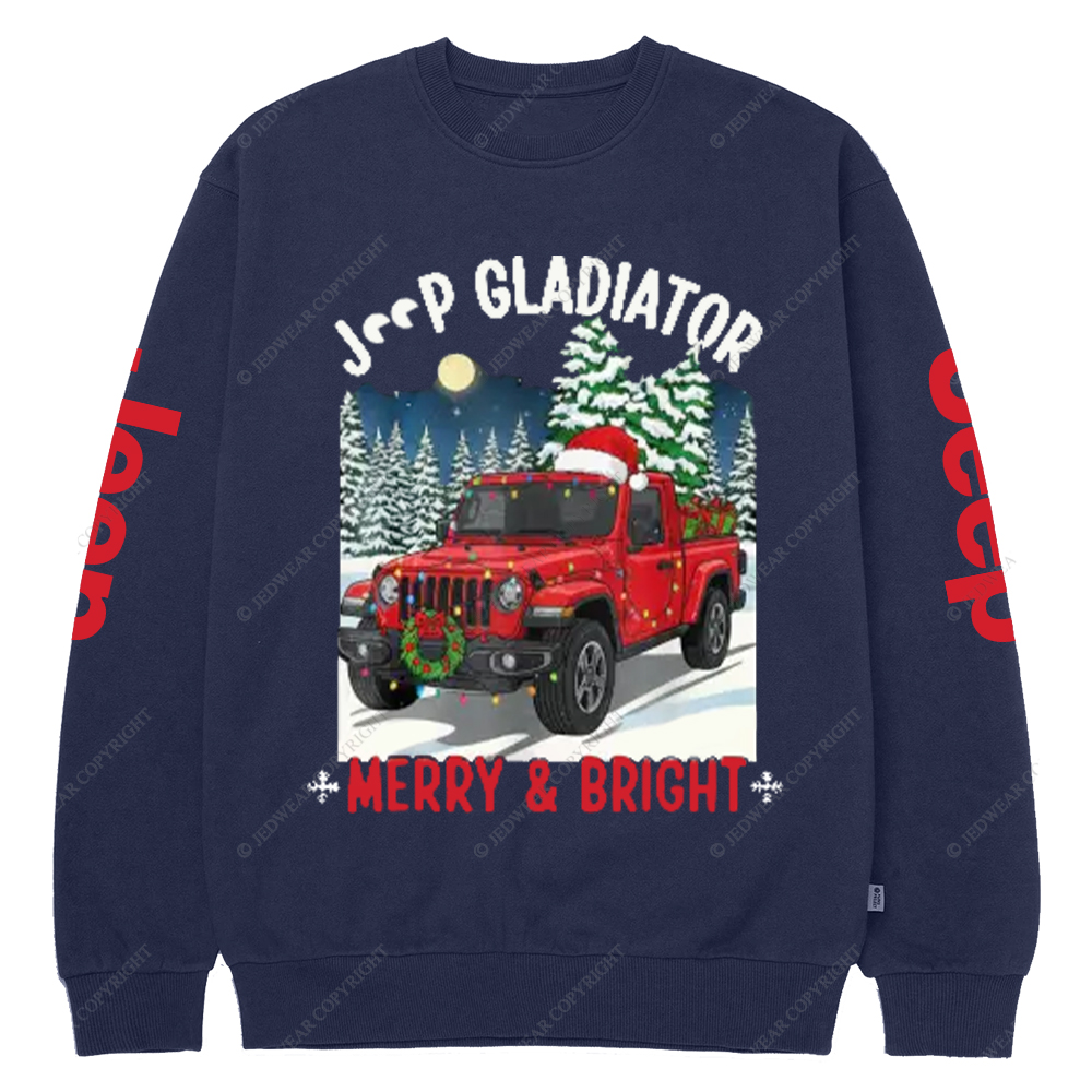 Merry Christmas Bright Gladiator Jp Crew Neck Sweatshirt