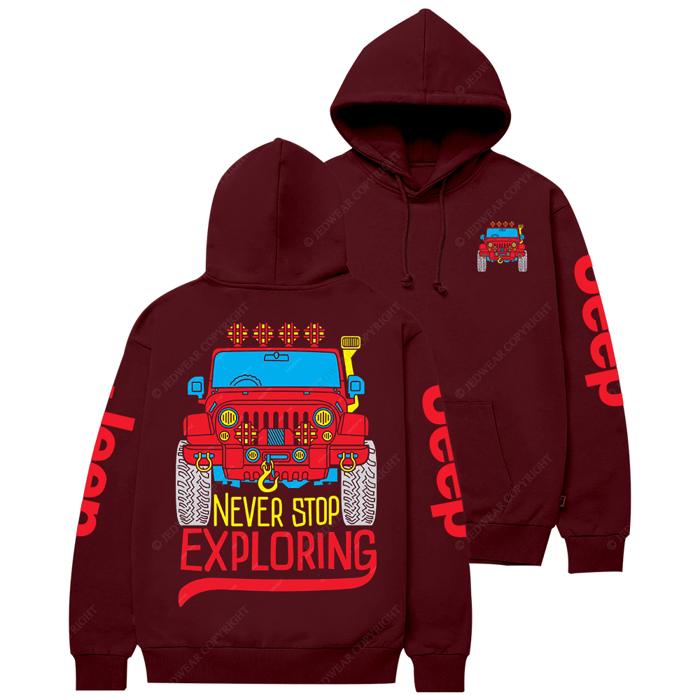 Never Stop Exploring Retro Style Jp Casual Hoodie