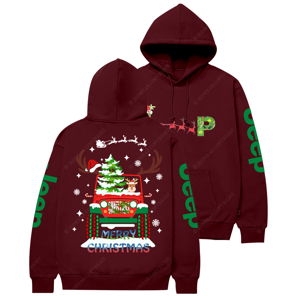 Merry Christmas Sleigh Elk Jp Casual Hoodie