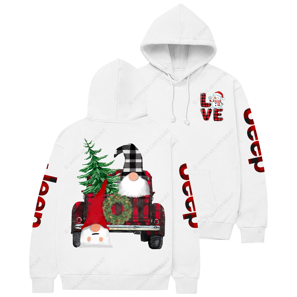 Merry Christmas Gnome Red And Black Plaid Jp Casual Hoodie
