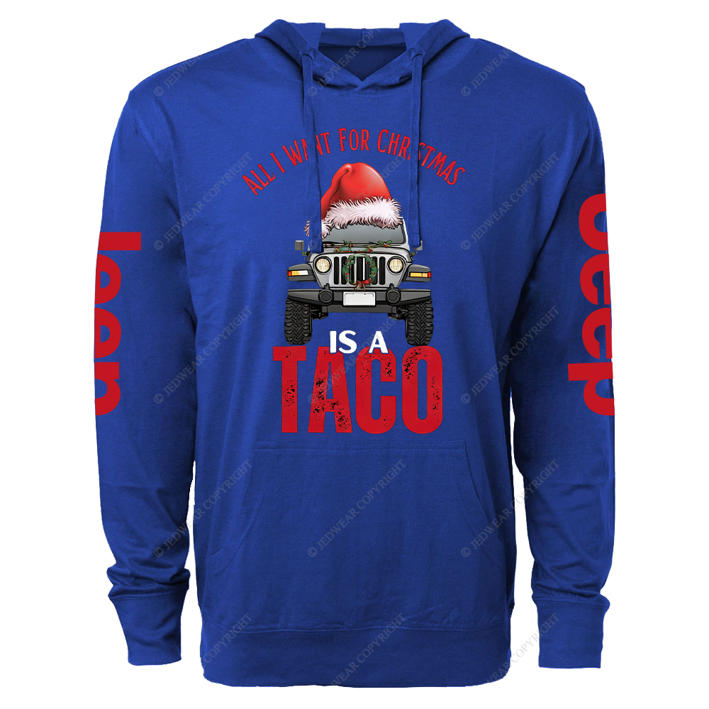 All I Want For Christmas Is A Taco Jp Oversized Lightweight Hoodie   
