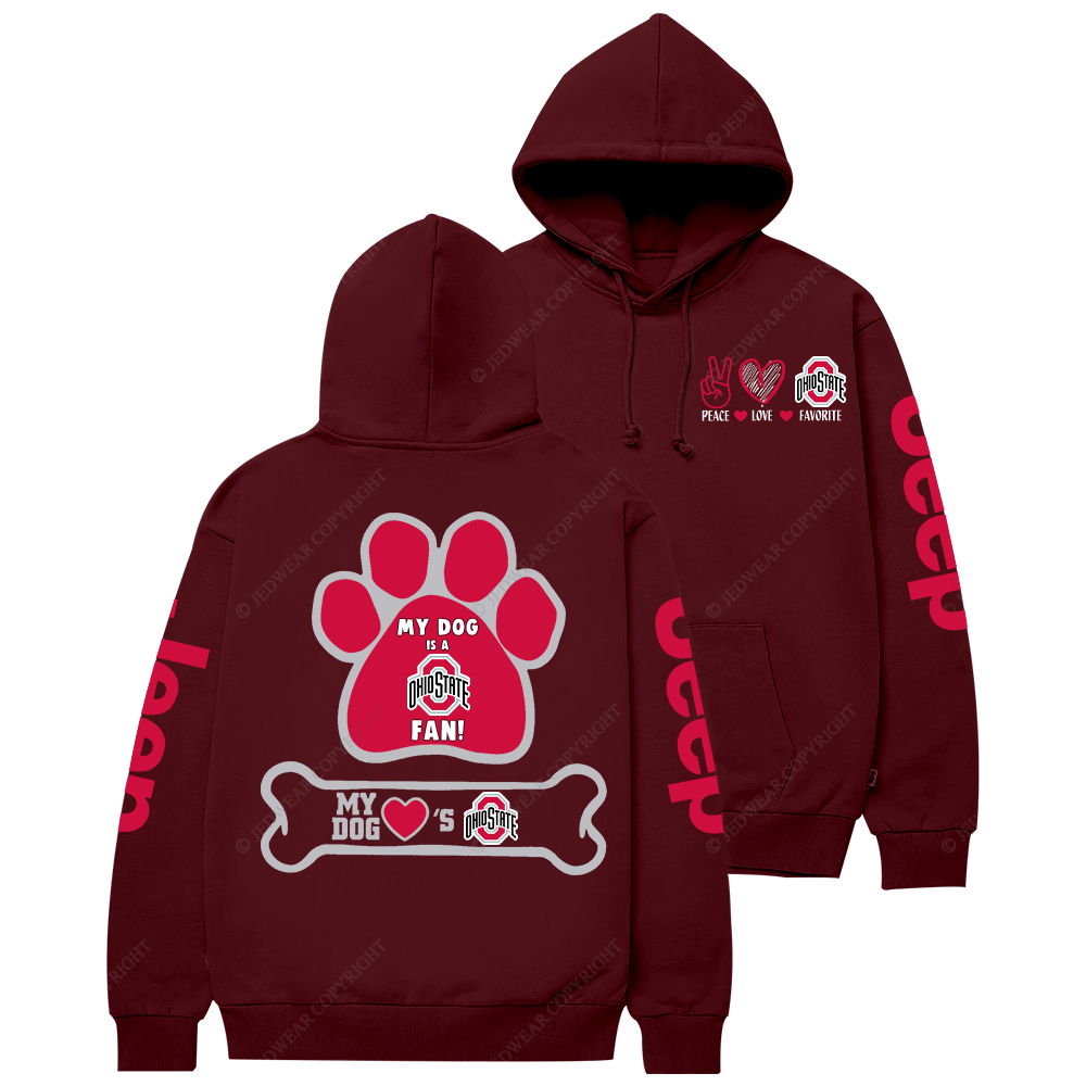 Ohio State Buckeyes Paw Print Jp Casual Hoodie