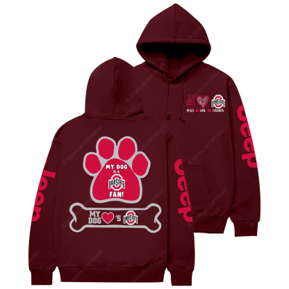 Ohio State Buckeyes Paw Print Jp Casual Hoodie