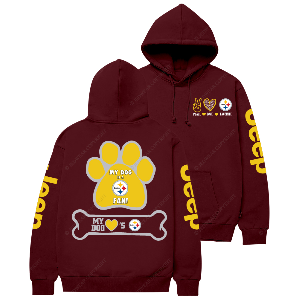 Pittsburgh Steelers Paw Print Jp Casual Hoodie