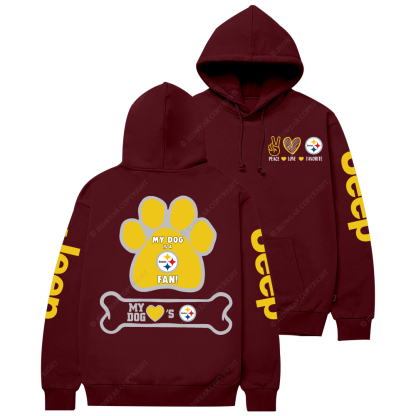 Pittsburgh Steelers Paw Print Jp Casual Hoodie